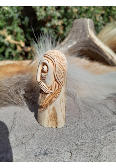 Exclusive hand-carved God Odin statue. The Allfather Norse God antler carving figurine