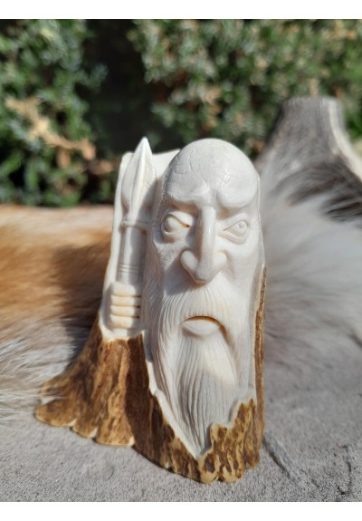 Exclusive hand-carved statue "God Odin with a spear". Norse God Odin Sculpture, The Allfather.