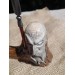 Exclusive hand-carved Scandinavian "God Odin with a spear" statue. Figurine of Odin. Óðinn sculpture. Moose antlers hand-carved 