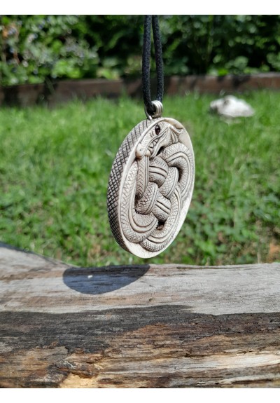 Viking Norse Dragon knotwork pendant. Celtic knot necklace.