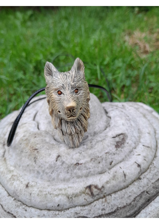 Norse Viking Wolf amulet. Fenrir necklace. Wolf head pendant. Spirit Totem. Old Norse art. Pagan, Celtic, Nordic jewelry. Unique hand-carved