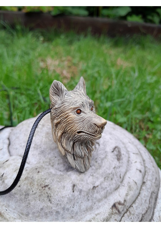 Norse Viking Wolf amulet. Fenrir necklace. Wolf head pendant. Spirit Totem. Old Norse art. Pagan, Celtic, Nordic jewelry. Unique hand-carved