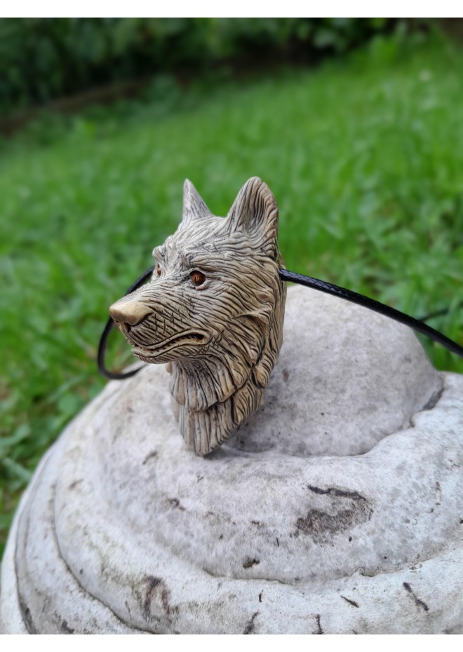 Norse Viking Wolf amulet. Fenrir necklace. Wolf head pendant. Spirit Totem. Old Norse art. Pagan, Celtic, Nordic jewelry. Unique hand-carved