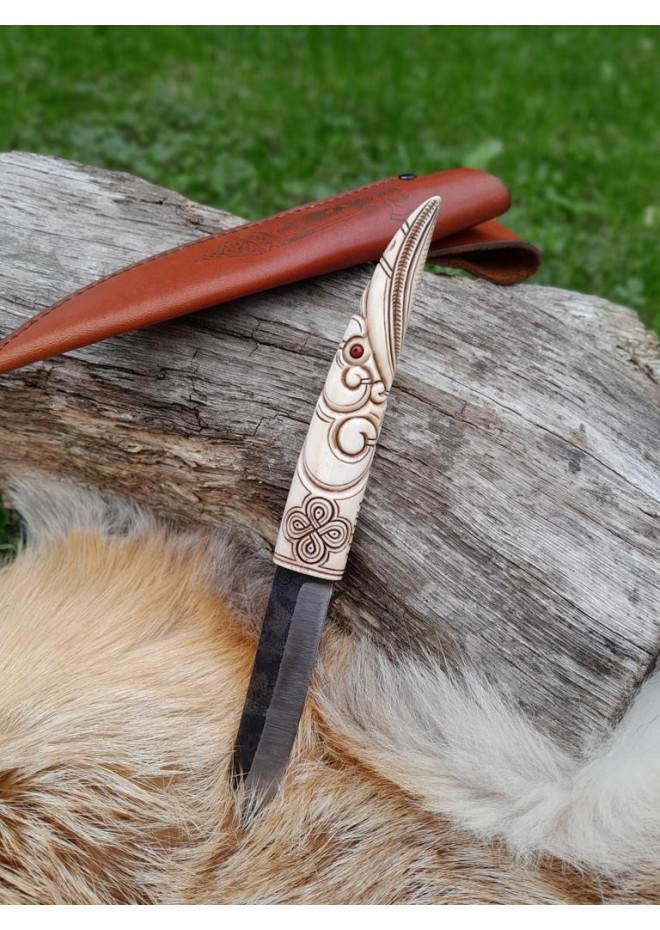 Handmade Exquisite Norse knife "Odin’s Raven Munin".