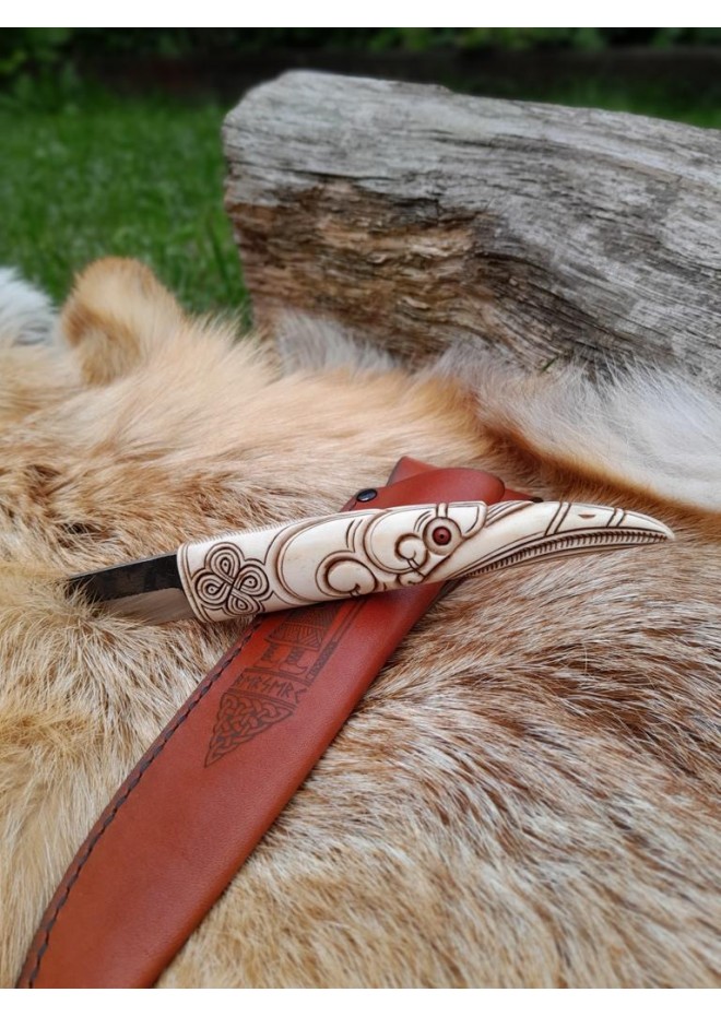 Handmade Exquisite Norse knife "Odin’s Raven Munin".