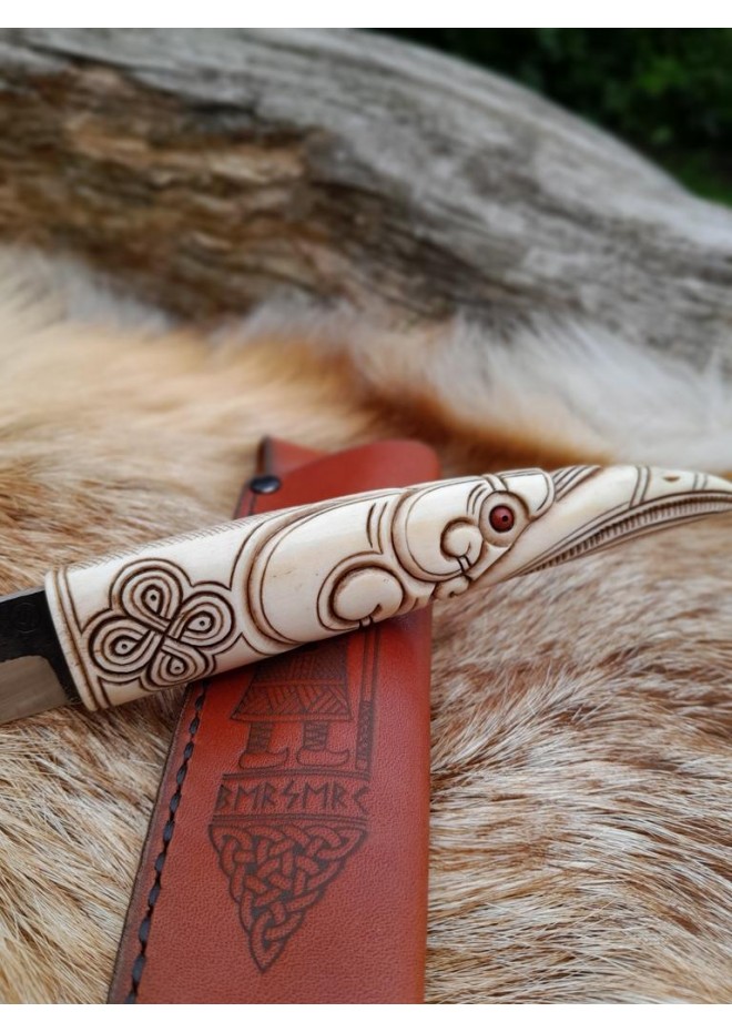 Handmade Exquisite Norse knife "Odin’s Raven Munin".