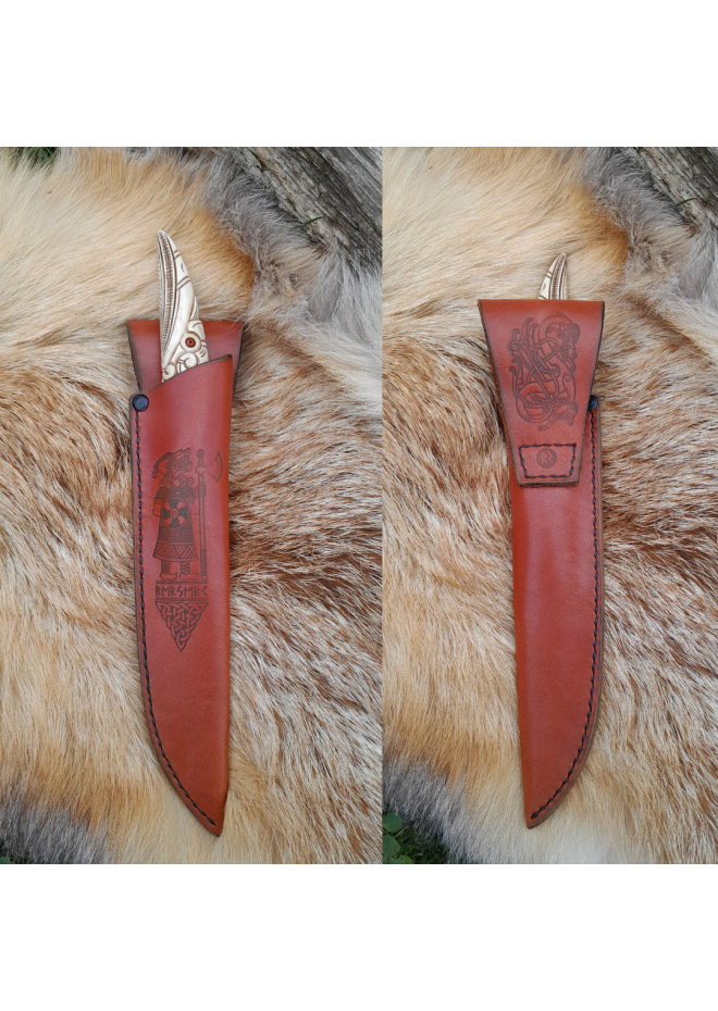 Handmade Exquisite Norse knife "Odin’s Raven Munin".