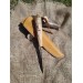 Norse knife "God Odin". Viking rune knife. Leather sheath and antler carved handle.