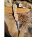 Norse knife "God Odin". Viking rune knife. Leather sheath and antler carved handle.