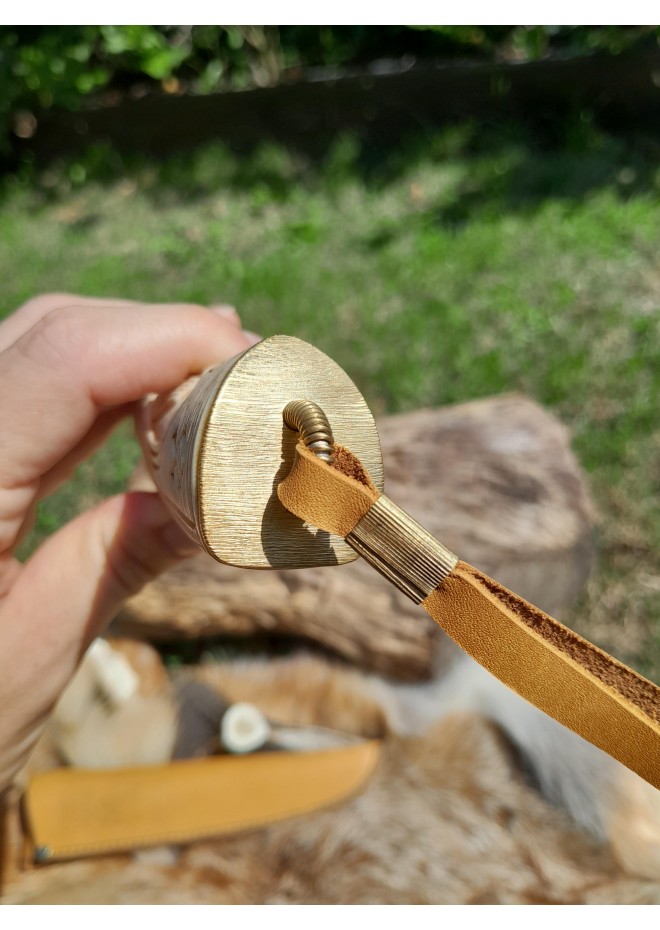 Norse knife "God Odin". Viking rune knife. Leather sheath and antler carved handle.