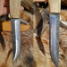 Norse knife "God Odin". Viking rune knife. Leather sheath and antler carved handle.