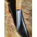 Handmade Vikings knife "Wolf" with leather sheath. Antler hand-carved handle. Carbon steel blade