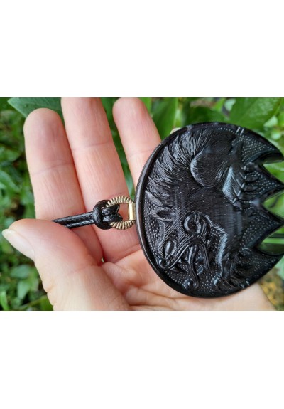 Hand-carved unique Viking Bear paw pendant. Norse mythology inspired pendant.