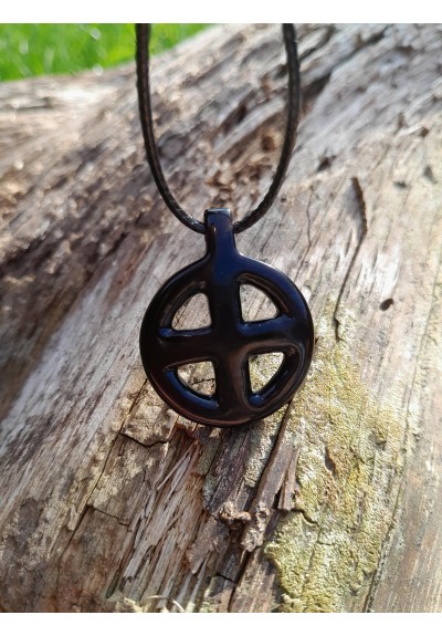 Buffalo horn hand-carved Solar Cross amulet. Celtic cross. Sun Wheel pendant. Wheel of Life necklace. Viking Norse jewelry. Odin Cross art. Heathen. 