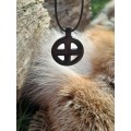 Buffalo horn hand-carved Solar Cross amulet. Celtic cross. Sun Wheel pendant. Wheel of Life necklace. Viking Norse jewelry. Odin Cross art. Heathen. 