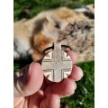 Hand-carved Norse Sun Cross amulet. Solar wheel pendant. Celtic pagan circle jewelry. Odin Cross art. Heathen, shaman talisman