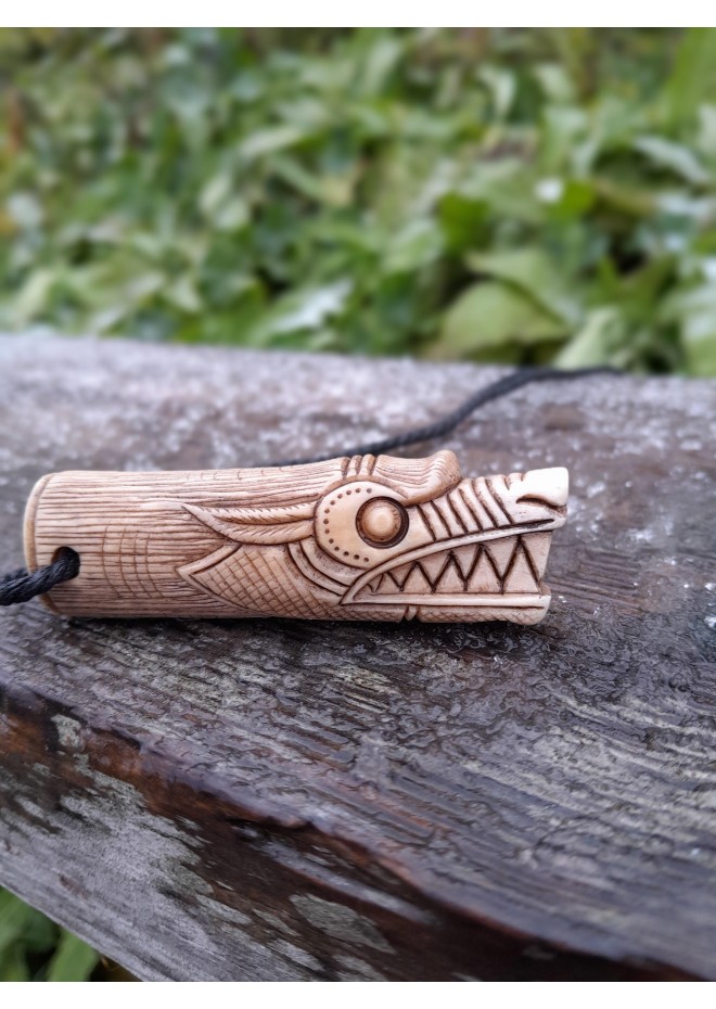 Viking Wolf amulet. Fenrir. Norse totem. Pagan, Celtic, Nordic jewelry, Wolf head talisman with Algiz. Odin