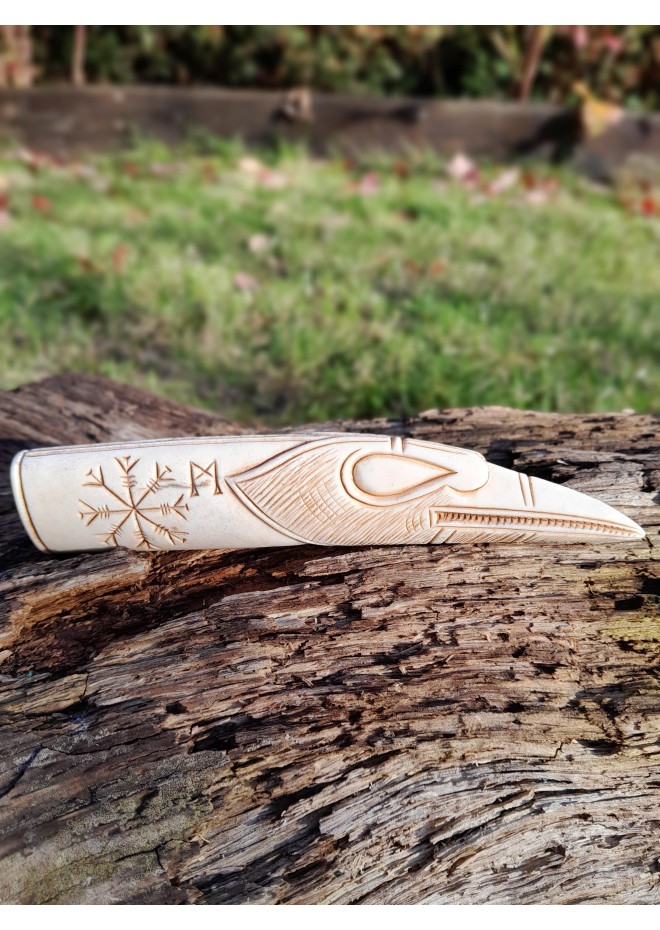  Viking or Norse style. Runic knife handle "Raven".