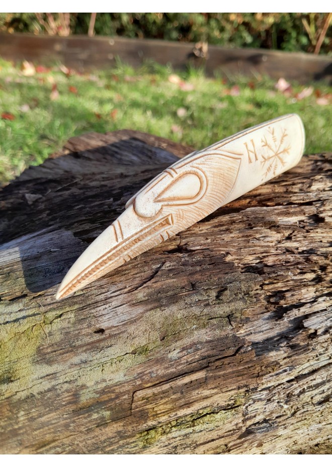  Viking or Norse style. Runic knife handle "Raven".