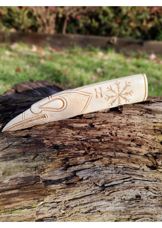  Viking or Norse style. Runic knife handle "Raven".