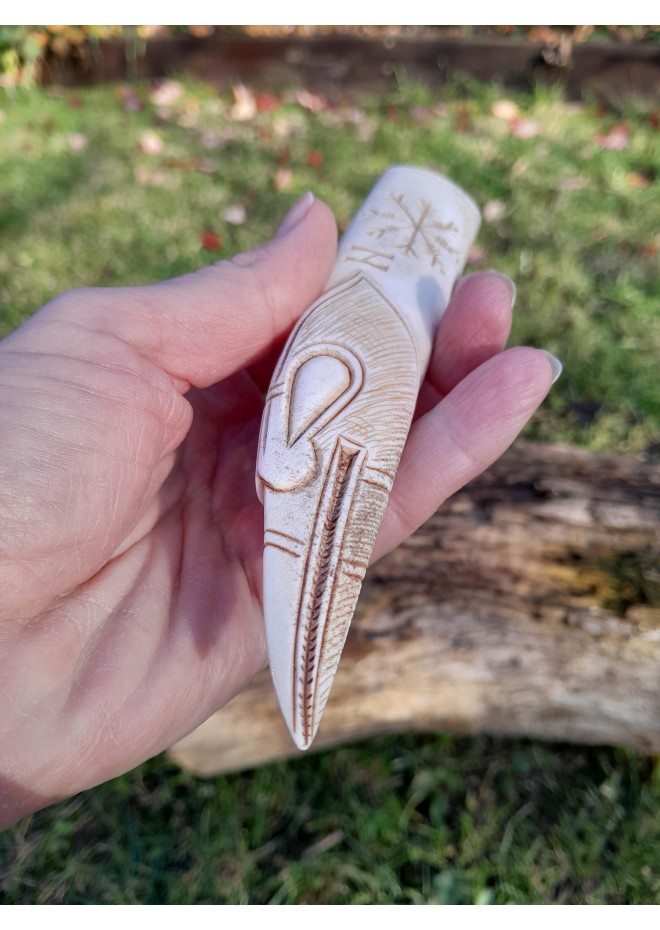  Viking or Norse style. Runic knife handle "Raven".