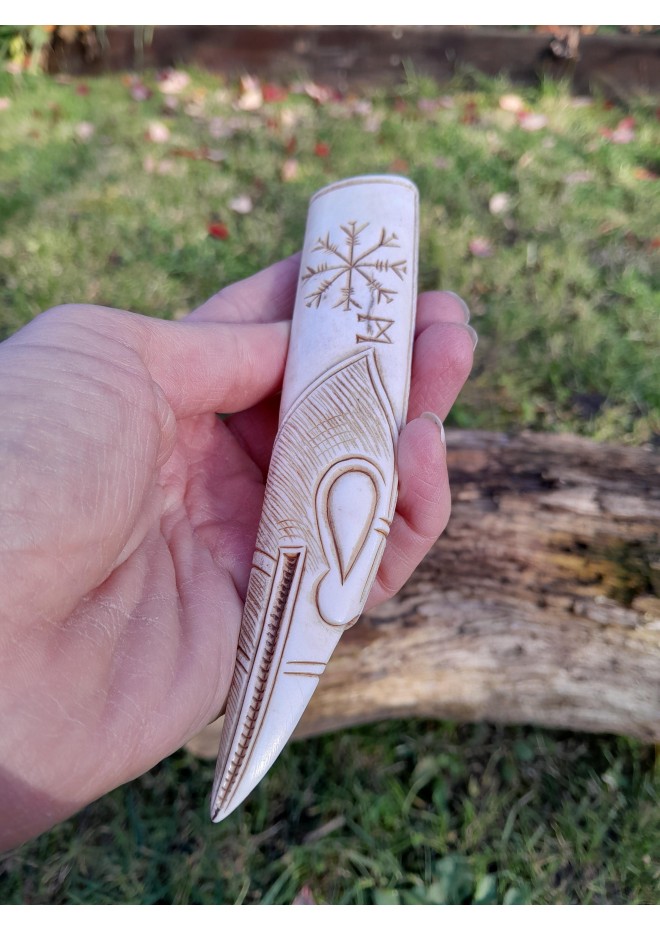  Viking or Norse style. Runic knife handle "Raven".