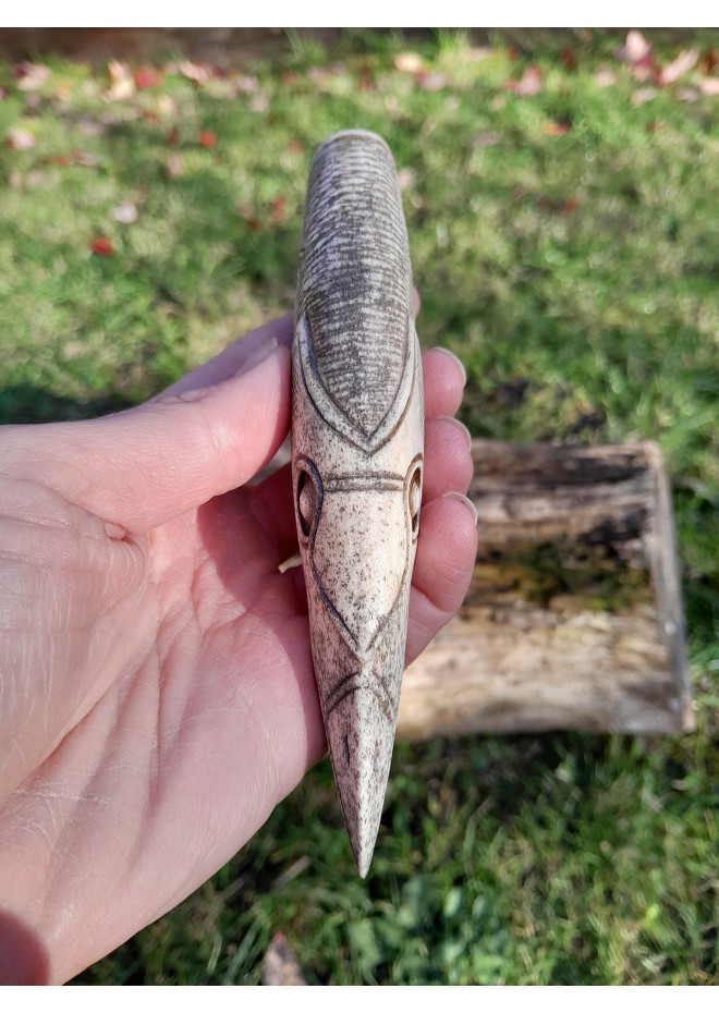 Knife handle "Raven". Viking style. Hand-carved