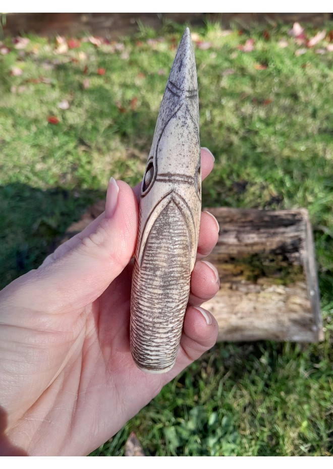 Knife handle "Raven". Viking style. Hand-carved