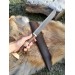 Handcrafted Viking seax with bone handle and Damascus steel