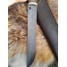 Handcrafted Viking seax with bone handle and Damascus steel