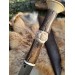 Handcrafted Viking seax with bone handle and Damascus steel