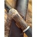 Handcrafted Viking seax with bone handle and Damascus steel