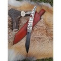 Viking knife with moose antler handle & Norse symbols