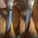 Custom Norse knife with wolf design and runes. Antler handle