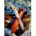 Handmade Norse seax "Raven of Odin". Antler carved handle