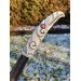 Handmade Norse seax "Raven of Odin". Antler carved handle