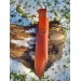 Handmade Norse seax "Raven of Odin". Antler carved handle