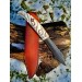 Handmade Norse seax "Raven of Odin". Antler carved handle