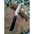 Nordic hunting knife with jaw bone handle & unique sheath