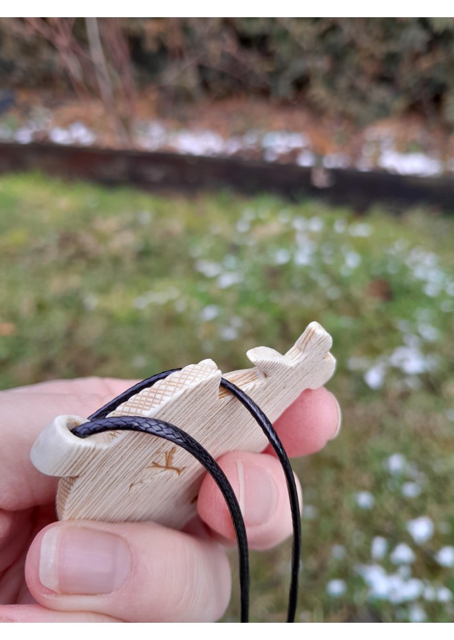 Celtic Boar pendant. Antler hand-carved amulet