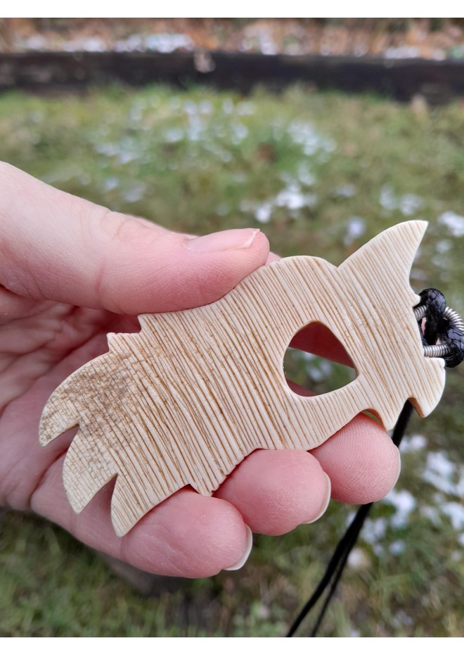 Fenrir Viking Wolf pendant. Antler hand-carved. Berserker