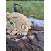 Exclusive moose antler Boar pendant with green eye & Algiz