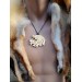 Exclusive moose antler Boar pendant with green eye & Algiz