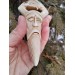 Odin head amulet with Raven & Dragon. Moose antler carving