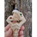 Odin head amulet with Raven & Dragon. Moose antler carving