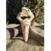 Odin head amulet with Raven & Dragon. Moose antler carving