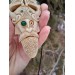 Viking pagan amulet: Odin with Ravens & Dragons. Hand-carved