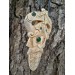 Viking pagan amulet: Odin with Ravens & Dragons. Hand-carved