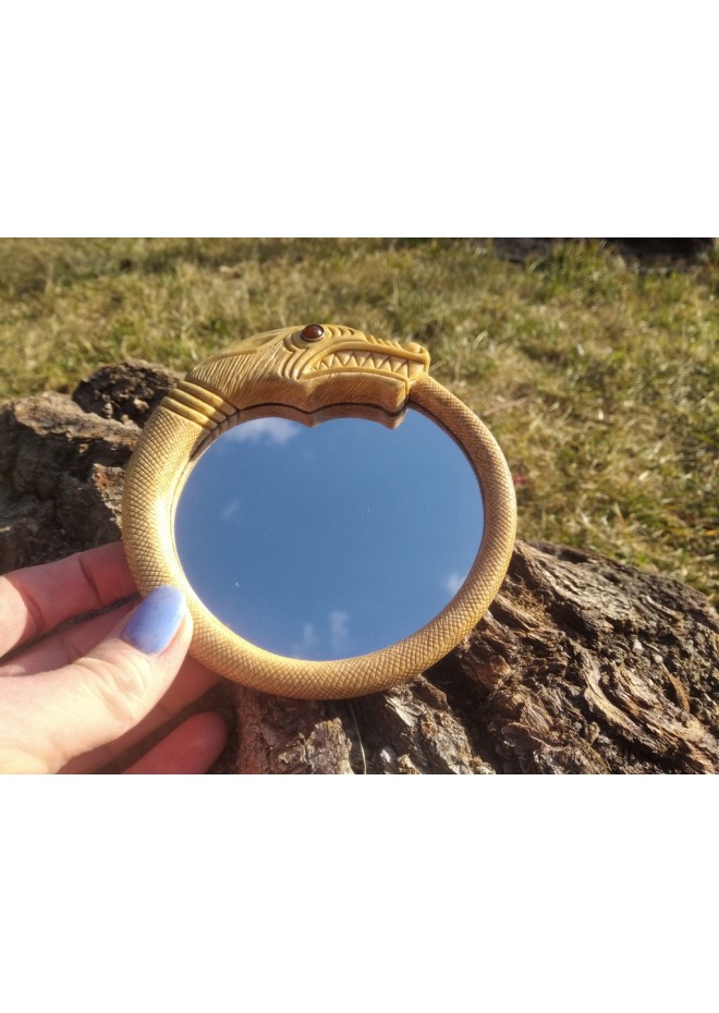 Viking mirror with Jormungand design