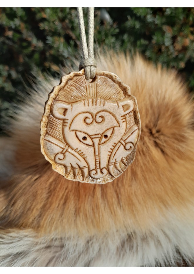 Hand-carved Viking Bear amulet 2 Berserker pendant